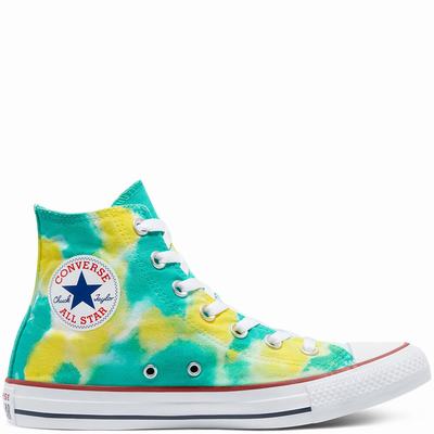 Converse Tie Dye Chuck Taylor All Star - Naisten Matalavartiset Tennarit - Vihreä/Keltainen